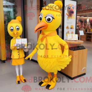 Gul spætte maskot kostume...