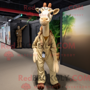 Maskotka Beige Giraffe w...