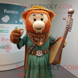 Rust Celtic Harp mascot...