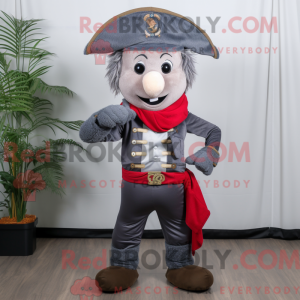Gray Pirate mascot costume...