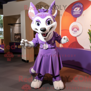 Purple Dingo mascot costume...