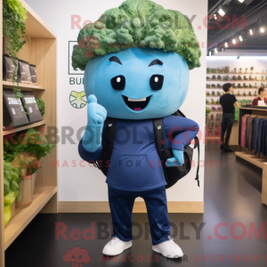 Blå Broccoli maskot kostume...