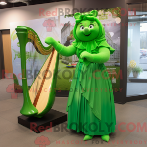 Lime Green Celtic Harp...