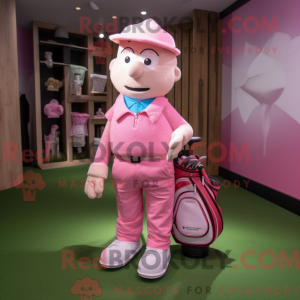 Rosa Golf Bag maskot kostym...