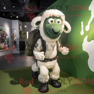 Olive Sheep mascot costume...