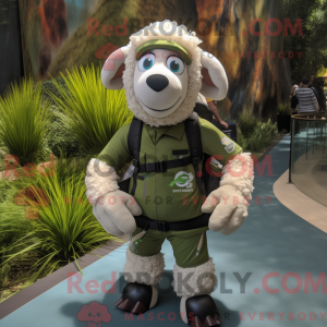 Olive Sheep mascot costume...