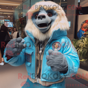 Sky Blue Giant Sloth mascot...