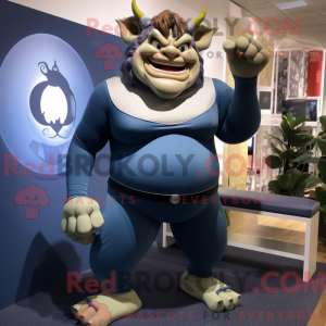 Navy Ogre maskotdraktfigur...