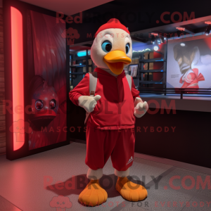 Red Gosling mascot costume...