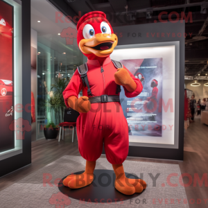 Red Gosling mascot costume...