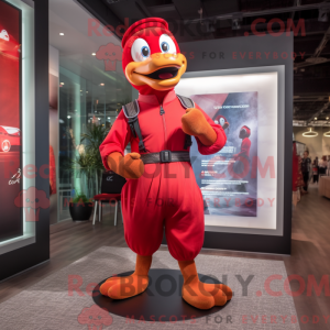 Red Gosling maskot kostume...