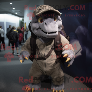 Gray T Rex mascot costume...