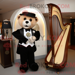 Tan Celtic Harp mascot...