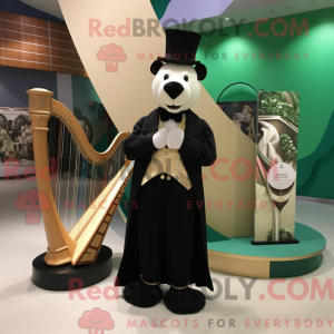 Tan Celtic Harp mascot...