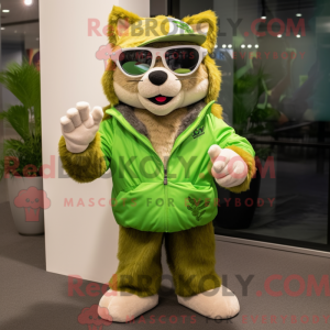 Lime Green Bobcat mascot...