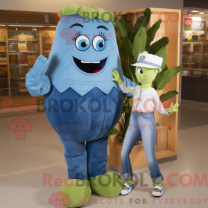 Blå Caesar Salat maskot...