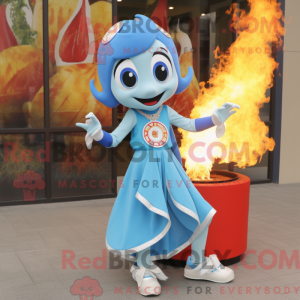 Sky Blue Fire Eater mascot...