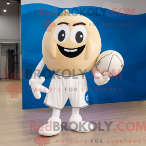 Cream Handball Ball mascot...