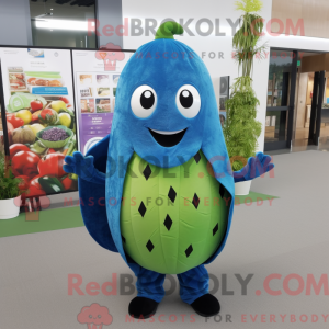 Blå vannmelon maskot...