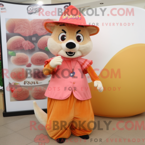 Peach Dingo mascot costume...
