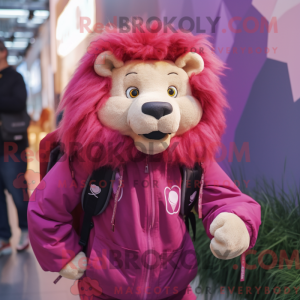 Magenta Tamer Lion mascot...