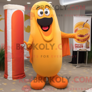 Orange Hot Dogs mascot...