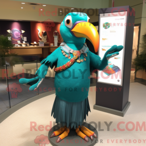 Blågrøn Toucan maskot...