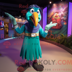 Blågrøn Toucan maskot...