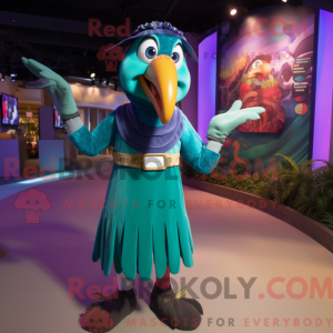 Teal Toucan mascot costume...