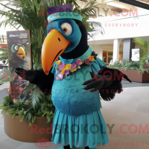 Blågrøn Toucan maskot...