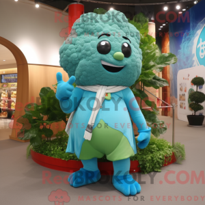 Sky Blue Broccoli maskot...