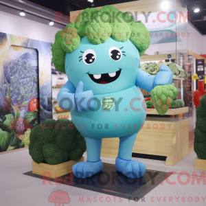 Sky Blue Broccoli mascot...