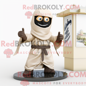 Máscara ninja bege figura...