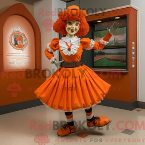 Orange Irish Dancer mascot...