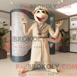 Beige Python mascot costume...