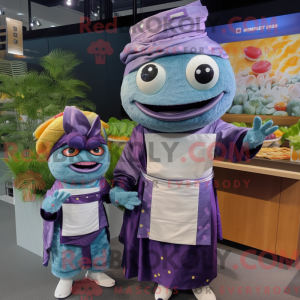 Purple Sushi mascot costume...