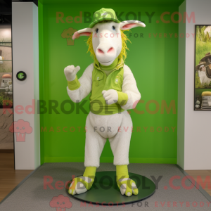 Lime Green Boer Goat mascot...