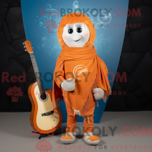 Orange Celtic Harp mascot...