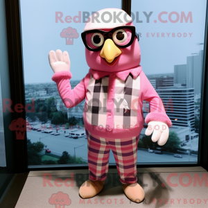 Pink Gull maskot kostume...