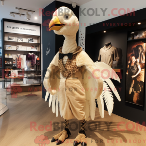 Beige Fasan maskot kostume...