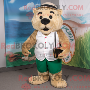 Cream Beaver maskot kostume...