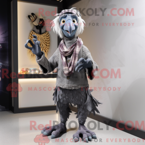 Gray Vulture maskot kostume...