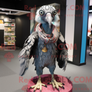 Gray Vulture maskot kostume...