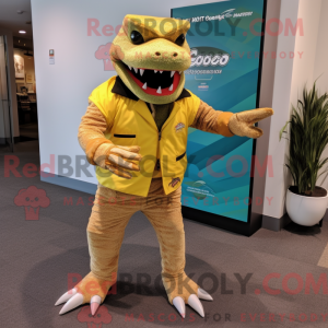 Gold Krokodille maskot...