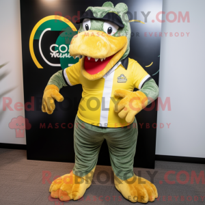 Gold Krokodille maskot...