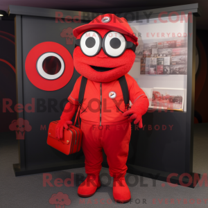 Red Cyclops mascot costume...