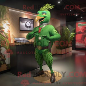 Grøn fasan maskot kostume...