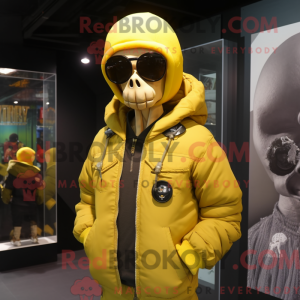 Yellow Skull mascot costume...