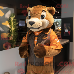 Brown Puma mascot costume...