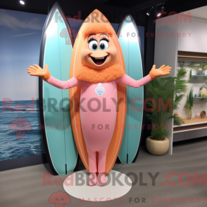 Peach Surfboard mascot...